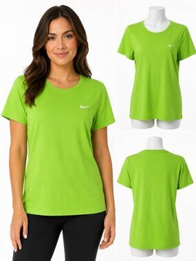 Nike Tee Athletic Cut T-Shirt Size L Green Short Sleeve 100% Cotton Honduras Uni